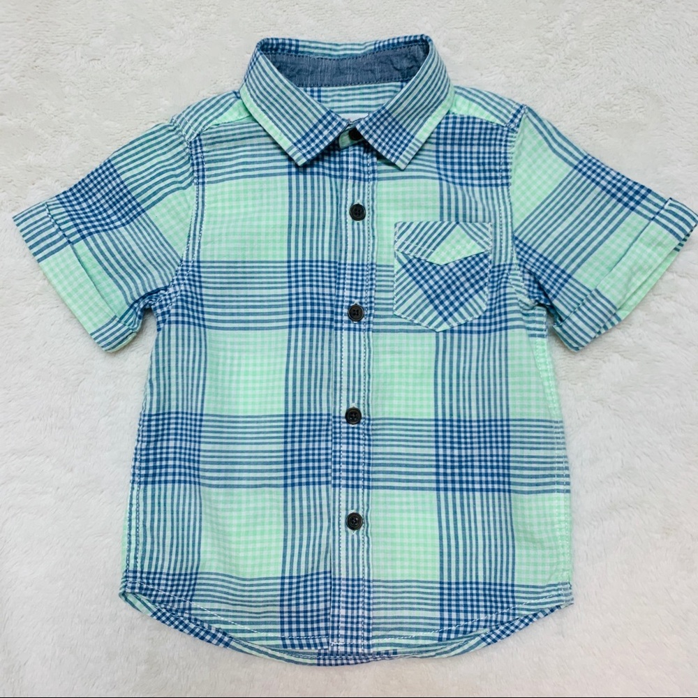 Cat & Jack 2T Boys Short Sleeve Button Down Shirt